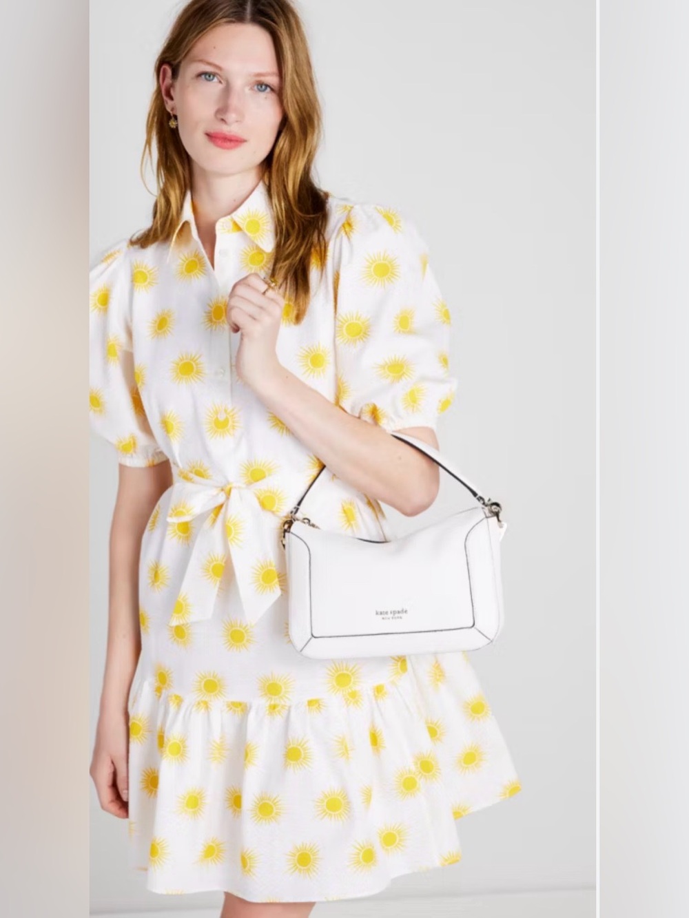 kate spade White Dress with Yellow Sun Motif